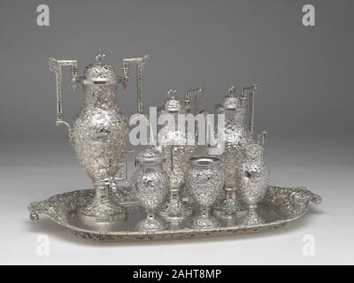 Andrew Ellicot Warner Jr.. Tea and Coffee Service with Tray. 1850–1900. Baltimore. Silver Stock Photo