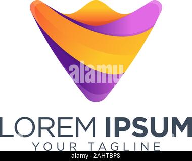 Colorful abstract triangle logo design template Stock Vector