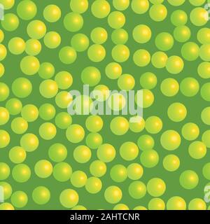 Yellow Green Balls Seamless Pattern on Green Background Stock Vector