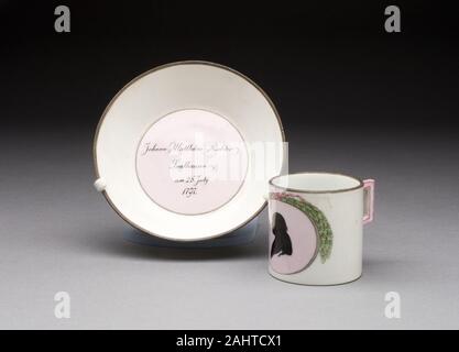 Meissen Porcelain Manufactory (Manufacturer). Cup and Saucer. 1797. Meissen. Hard-paste porcelain with polychrome enamel decoration Stock Photo