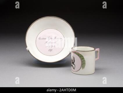 Meissen Porcelain Manufactory (Manufacturer). Cup and Saucer. 1797. Meissen. Hard-paste porcelain and polychrome enamels Stock Photo