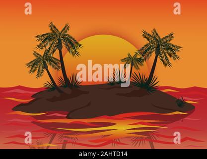 Island graphic color sea landscape sketch illustration vector Stock ...
