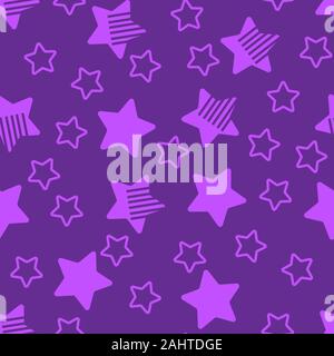 Seamless abstract purple star background. Vector image Stock Vector