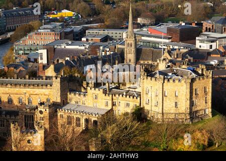 Durham Castle in Durham City, England. The building forms part of a UNESCO World Heritage Site and used by Durham University. Stock Photo