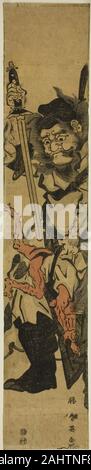 *Shoki and Demon* is a woodblock print by Japanese artist Kitao ...