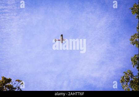 beautiful sailplane glider on blue sky summer day