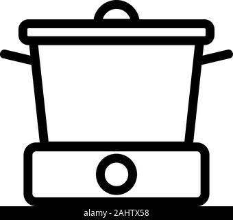 Slow cooker icon vector. Isolated contour symbol illustration Stock Vector