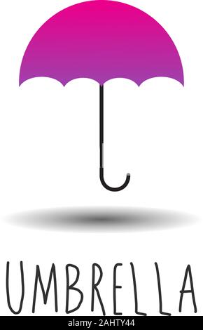 Umbrella Logo Design Template, Magenta, Pink, Violet, Purple, Girly, Fashion, Accessory. Rain Protection Stock Vector
