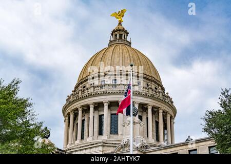 Dome of the Mississippi State Capitol Building in Jackson Stock Photo