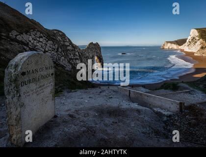 Gateway to Durdle Door beach in Dorset, England. Stock Photo