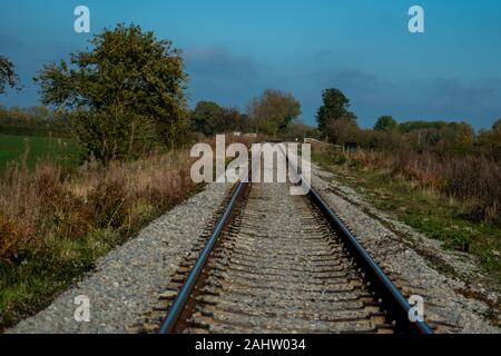 Railway tracks on the GWSR Stock Photo