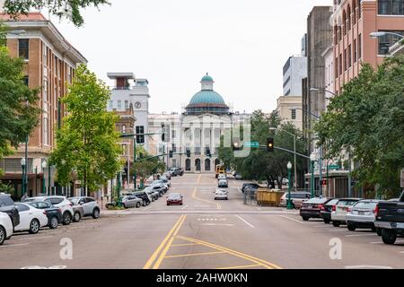 Downtown Jackson Mississippi with the state capitol building Stock