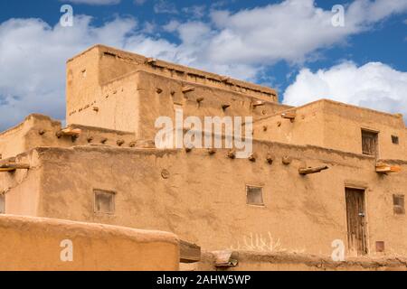 Exterior of old adobe building in New Mexico Stock Photo