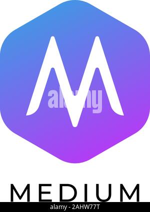 Letter M Logo Design Template, Colorful Hexagon Logo Concept, Simple & Clean, Initial Identity, Marketing Bussiness, Branding, Hexagon Logo Concept Stock Vector