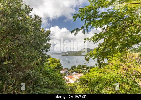 Bay view from high point in Sainte-Anne, Martinique, France Stock Photo