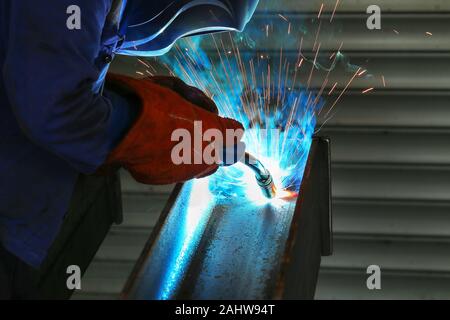Inert gas welding Stock Photo