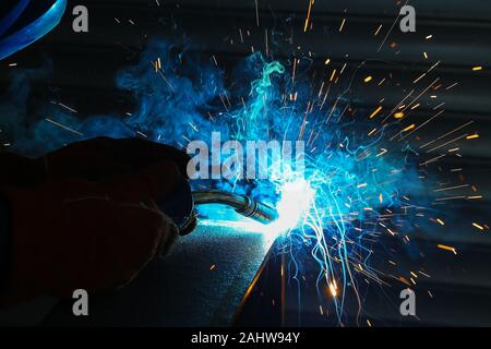Inert gas welding Stock Photo