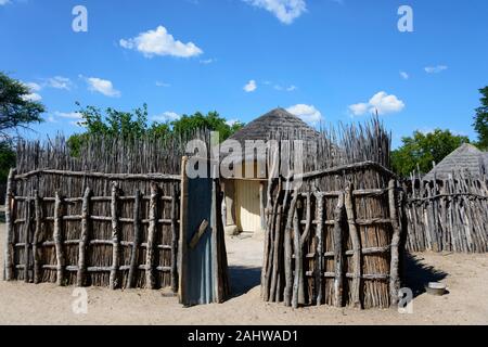 Housing area, Shorobe, Maun, North-West District, Botswana |Wohnanlage, Shorobe, Maun, North-West District, Botswana Stock Photo