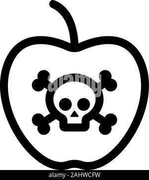 poisoned fruit icon vector. Isolated contour symbol illustration Stock Vector