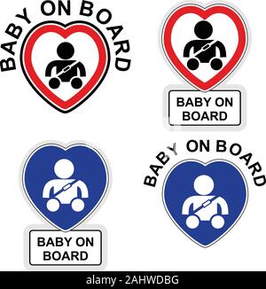 Baby an Bord Auto Aufkleber Stock-Vektorgrafik - Alamy