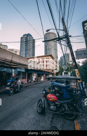 Street scene in Poblacion, Makati, in Manila, The Philippines Stock Photo