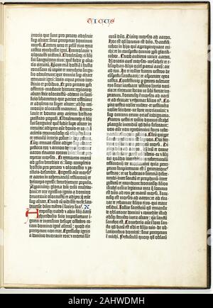 Page from the ‘Gutenberg Bible’ the first mass-produced book printed in ...