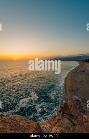 Sunset view from Point Dume State Beach, in Malibu, California Stock Photo