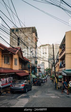 Street scene in Poblacion, Makati, in Manila, The Philippines Stock Photo