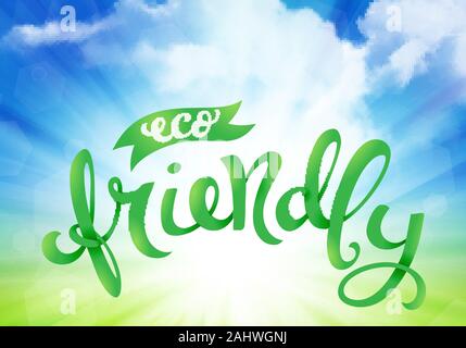 Eco friendly conceptual handwritten phrase. Vector illustration. Stock Vector
