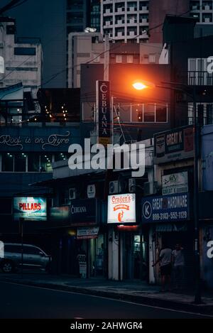 Street scene in Poblacion, Makati, in Manila, The Philippines Stock Photo