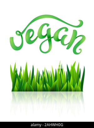 Vegan conceptual hand written phrase. Vector illustration. Stock Vector