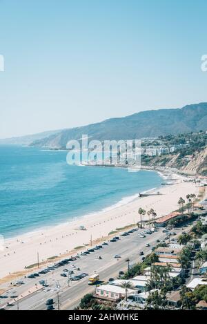 View of the Pacific Coast in Pacific Palisades, Los Angeles, California Stock Photo