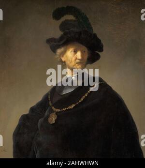 Rembrandt Study of an Old Man with a Gold Chain Stock Photo - Alamy