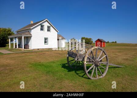 Old farm in Batoche National Historic Site, Saskatchewan, Canada Stock Photo