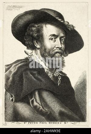 Thomas Worlidge. Sir Peter Paul Rubens. 1757. England. Etching in black on ivory laid paper Stock Photo