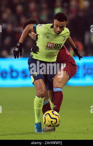 London, UK. 01st Jan, 2020. Junior Stanislas of Bournemouth in action. Premier League match, West Ham United v AFC Bournemouth at the London Stadium, Queen Elizabeth Olympic Park in London on New Years day, Wed 1st Jan 2020. this image may only be used for Editorial purposes. Editorial use only, license required for commercial use. No use in betting, games or a single club/league/player publications . pic by Steffan Bowen/Andrew Orchard sports photography/Alamy Live news Credit: Andrew Orchard sports photography/Alamy Live News Stock Photo
