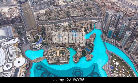 Amazing View Of Dubai And The Fountain From Burj Khalifa in Dubai, United Arab Emirates
