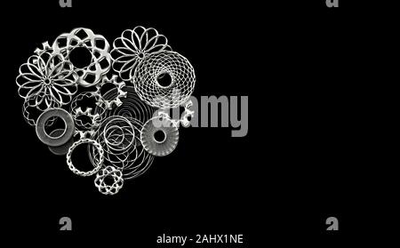 Mechanical heart made of gears and spare parts with copyspace Stock Photo