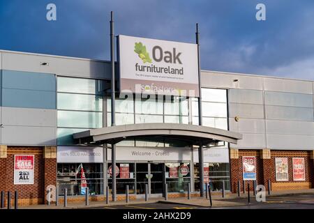 WREXHAM, UNITED KINGDOM - DECEMBER 25th, 2019: Oak Furnitureland store front Stock Photo