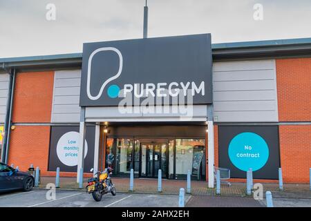 WREXHAM, UNITED KINGDOM - DECEMBER 25th, 2019: Puregym gymnasium store front Stock Photo