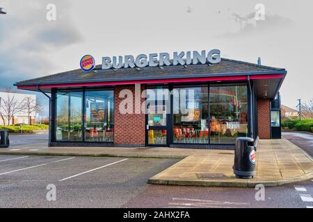 WREXHAM, UNITED KINGDOM - DECEMBER 25th, 2019: Burger King resturant store front Stock Photo