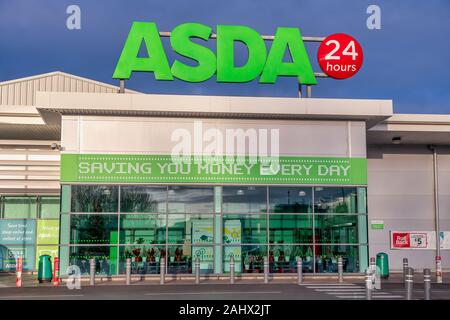 CHESTER, UNITED KINGDOM - DECEMBER 25th, 2019: Asda supermarket store front Stock Photo