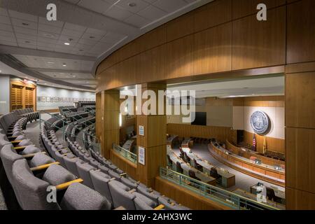 Senate chamber from the balcony of the New Mexico State Capitol in Santa Fe, New Mexico Stock Photo