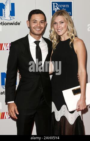 NEW YORK - SEPT 27: Kyle Larson (L) and wife Katelyn Sweet, attend the