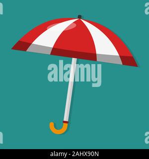 red white umbrella isolated vector illustration Stock Vector