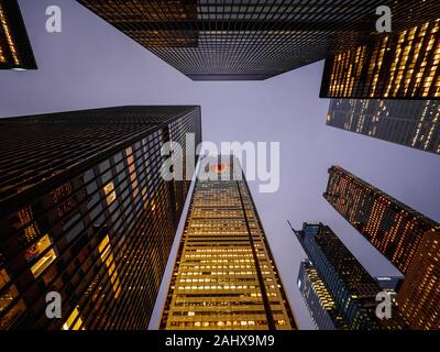 A panoramic view of the financial district showing businesses and skyscrapers in Toronto, Ontario, Canada Stock Photo