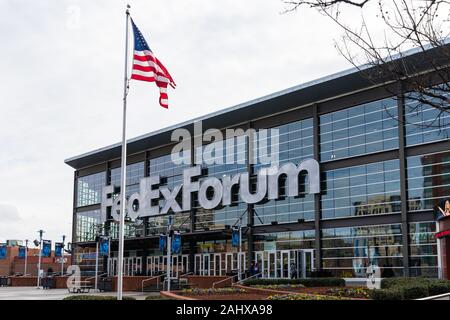 Memphis, TN / USA - December 28, 2109: FedEx Forum in Downtown Memphis, TN. Home to the NBA Memphis Grizzlies, University of Memphis basketball and Nu Stock Photo