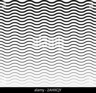 Wavy horizontal lines. Vector illustration, flat design. Stock Vector