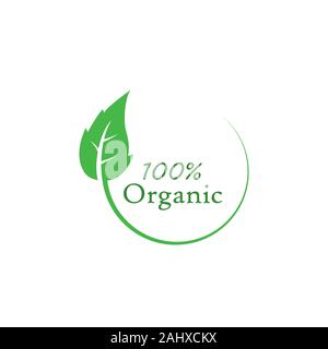 Green leaf, Organic icon. Vector illustration, flat design Stock Vector