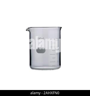 lab or Empty measuring beaker isolated on a white background with clipping path Stock Photo